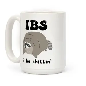 IBS Raccoon Ceramic Coffee Mug – Reusable, Washable Office Drinkware for Coffee, Tea & Beverages