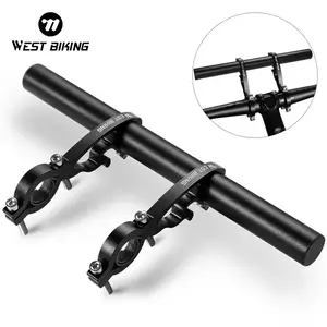 WEST BIKING Alloy Bicycle Handlebar Extender with Cellphone Holder Cycling Handle Accessories