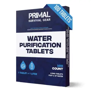 Water purifier tablets water purification tablets for emergency water hiking camping survival emergency drinking water filtration system survival tabs purificador de agua 1l 100 tablets