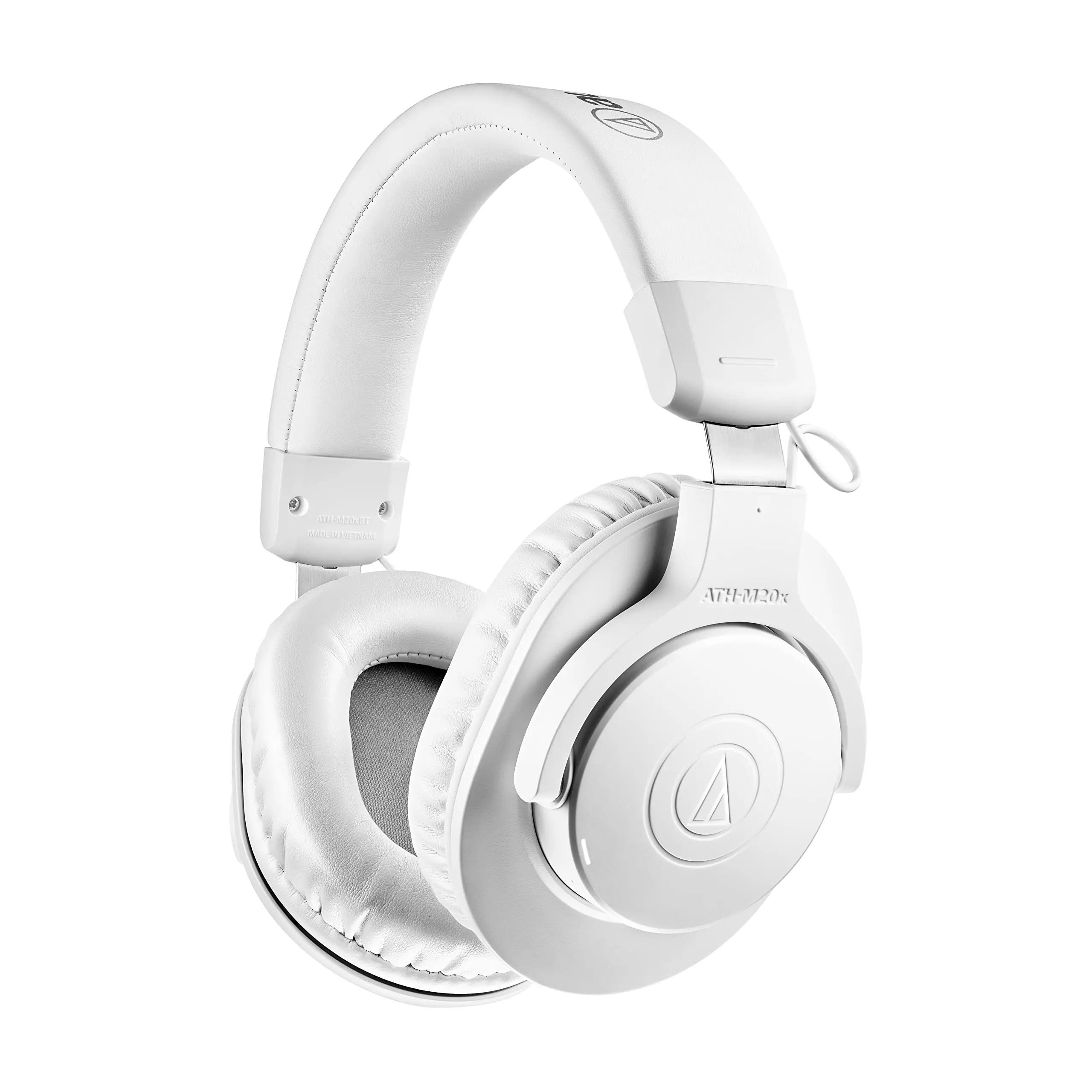 Audio-Technica ATH-M20xBTWH Bluetooth Over-Ear Headphones, White, 40mm Drivers, Voice Coils, Rare Earth Magnets, Portable Collapsing, Foldable, Cable-Included, Advanced Build Quality Aluminium