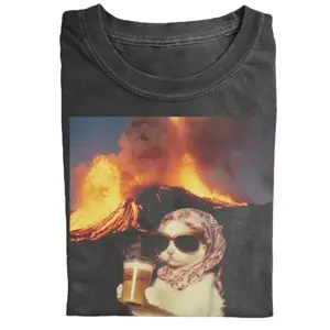 Retro Funny Vintage Graphic Tee,WACKY CAT T-SHIRT,Animal Shirt,Unisex Meme Cringe Funny Dumb Shirt,Gift For Men Women,Menswear Womenswear Streetwear Cotton Comfort122306