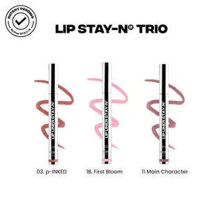 sacheu Lip STAY-N Trio - Peel-Off Lip Stain 3-Pack - All-Day Wear Transfer-Proof Lip Stain - Infused with Hyaluronic Acid & Vitamin E for All Skin Types - Vegan & Cruelty-Free