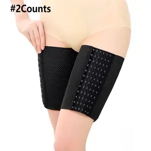 Thigh Trimmer for Women 2-Pack, Adjustable Tummy Control & Leg Shapewear - Slimming Thigh Cincher Wrap for Compression, Under Clothes, Gym, Daily Wear, Stretchable