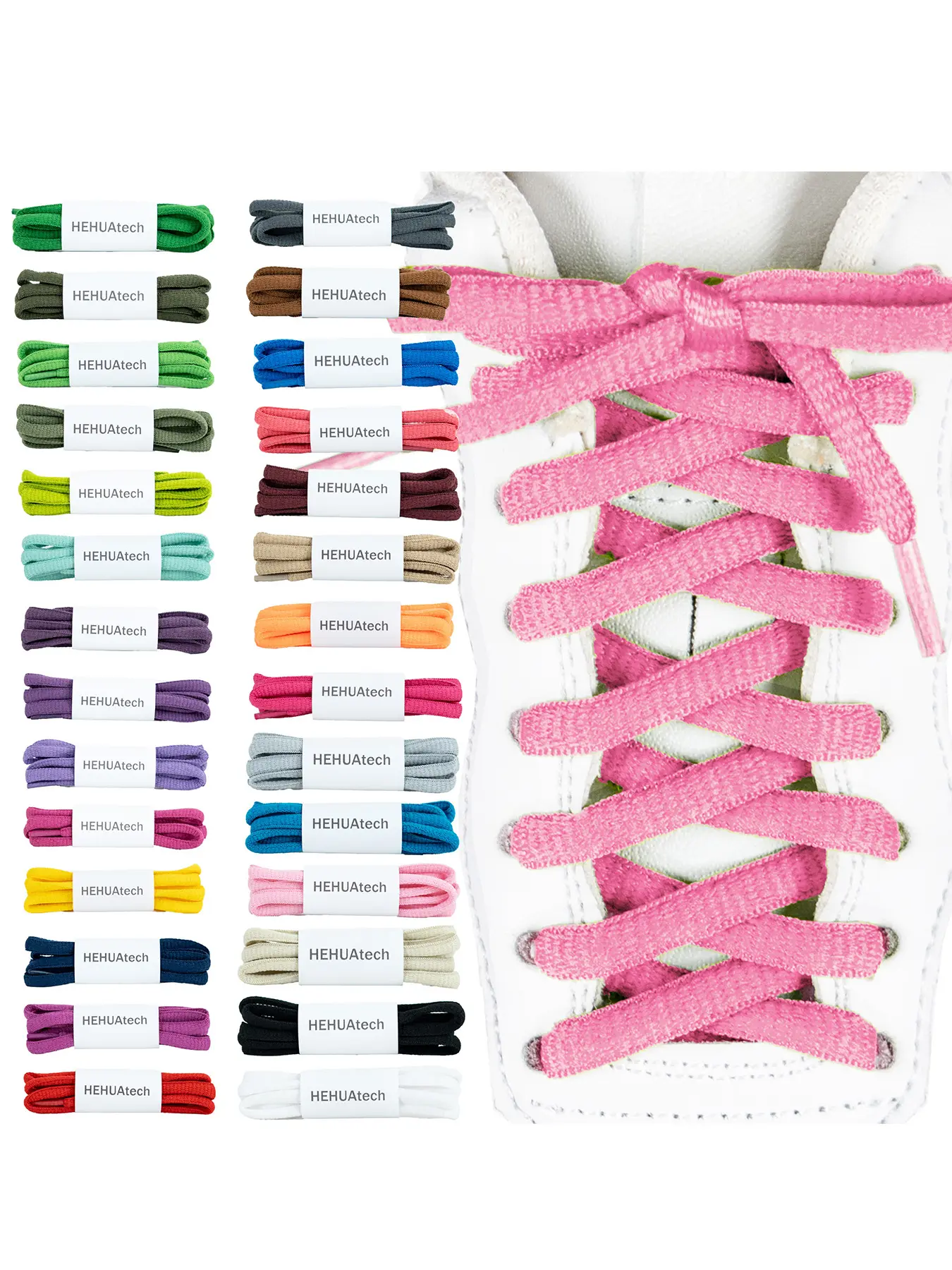28 Pairs Half Round Elliptical 6mm Polyester Colorful Upgrade Thick Casual Versatile Shoelaces, Durable & Stylish Shoe Laces For Sneakers Footwear