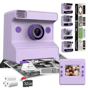 Children Instant Print Camera, Capture Photos & Print Immediately, 1080P HD Video, Supports Delay Photography, Christmas Gift for Kids, Equipped With 3 Rolls Of Photo Printing Paper