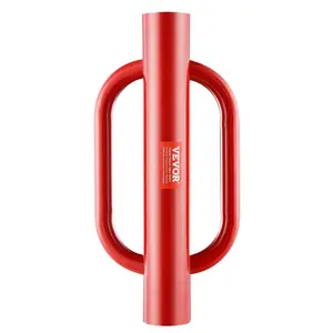 fathersdaygift VEVOR Fence Post Driver with Handles, 4.11 in Inner Diameter T Post Pole Pounder, 22LB Heavy Duty Carbon Steel Hand Post Rammer, Farm Fencing Hole Digger for U Channel, Sign Pole, Wooden Post, Red