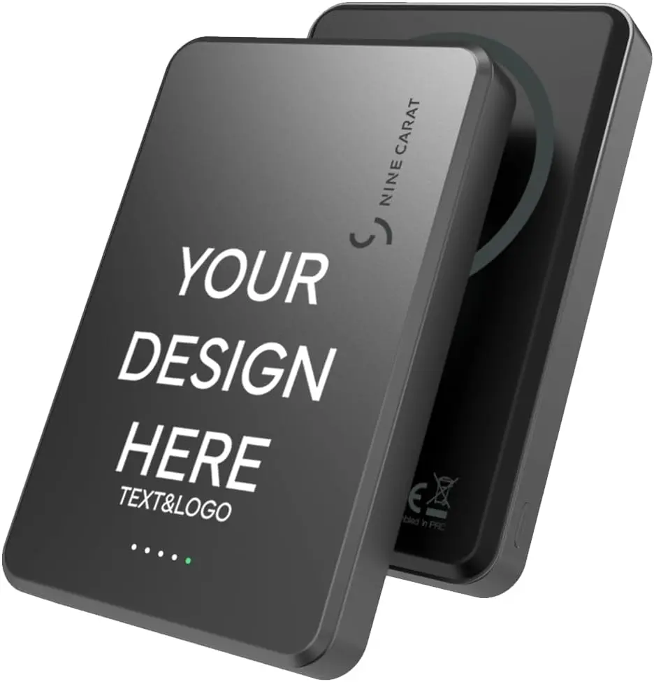 Ninecarat M60 9-Carat Fast Charging Lithium Ion USB Power Bank, 5000-10000mAh Portable Rechargeable Charger, USB/Type-C Input, Custom Logo Engraving/Printed Option, Corporate Gifts Mobile Phone Accessory, Rechargeable Battery Pack, Supports Fast Charge