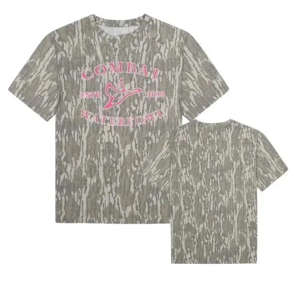 Combat Waterfowl Bottomland Pink Camo Tee, Original Stretchy Washed Bottomland Mallard T-Shirt, Hunting Outdoor 3D Shirt, Gift For Dad, Gift For Him