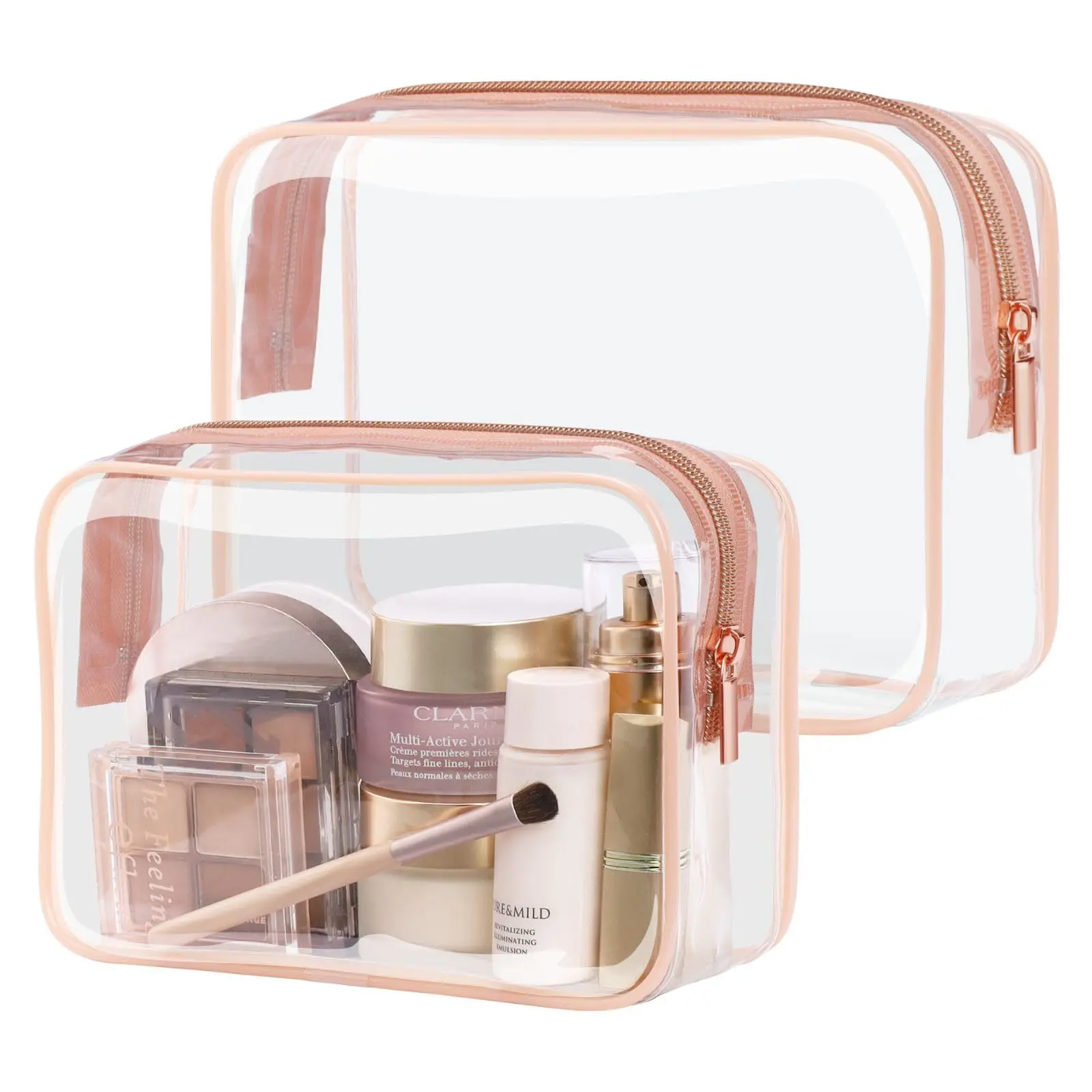 PACKISM Clear TSA Approved Travel Toiletry Bag for Carry On/Quart Size Transparent Pouch for Airport Security Reusable See Through Organizer Men Women