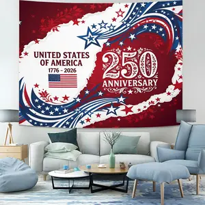 250 Anniversary USA Tapestry Wall Hanging, Home Decor Art Wall Tapestry for Bedroom Aesthetic, 4th of July 1776-2026 American Flag Large Tapestries for Living Room Classroom
