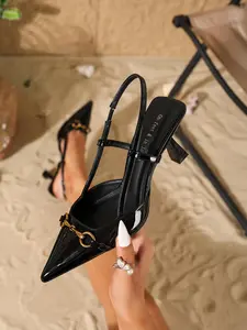 Women's Fashionable Pointed Toe Slingback Pumps, Elegant Slip on Pumps for Party, Daily Clothg Decor for Women & Girls, Party Footwear, Elegant Party Shoes