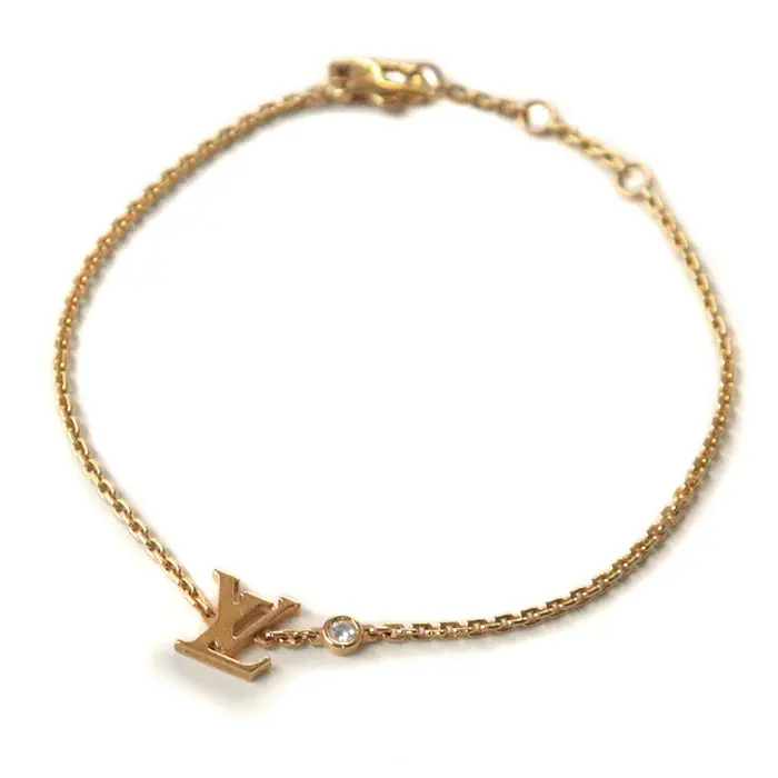 Pre-owned Louis Vuitton 18K Yellow Gold (Au750) Small Leather Goods Idylle Blossom Au750 Diamond Bracelet