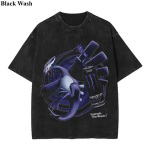 Vintage Lugia x Purple Soda Wash Tee, Pocket Monster x Energy Soda Graphic Tees, Pocket Monster T-Shirt, Unisex Anime Shirt, PKM Gift, Gym Workout Shirt, Menswear Womenswear Streetwear Top Fit Oversize