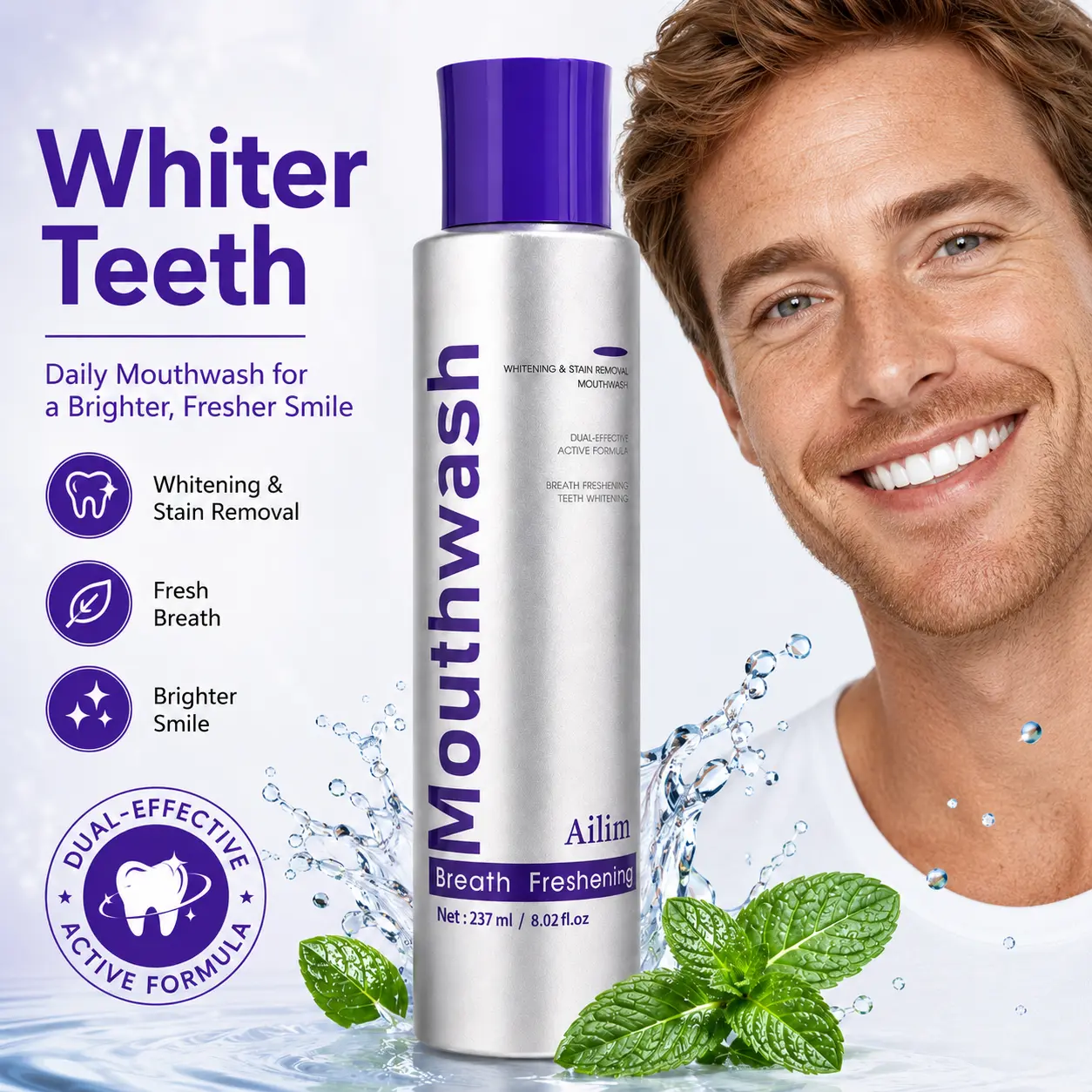 [Ailim] Whitening & Stain Removal Mouthwash, Fresh Breath & Brighter Smile, 60% OFF Value Deal