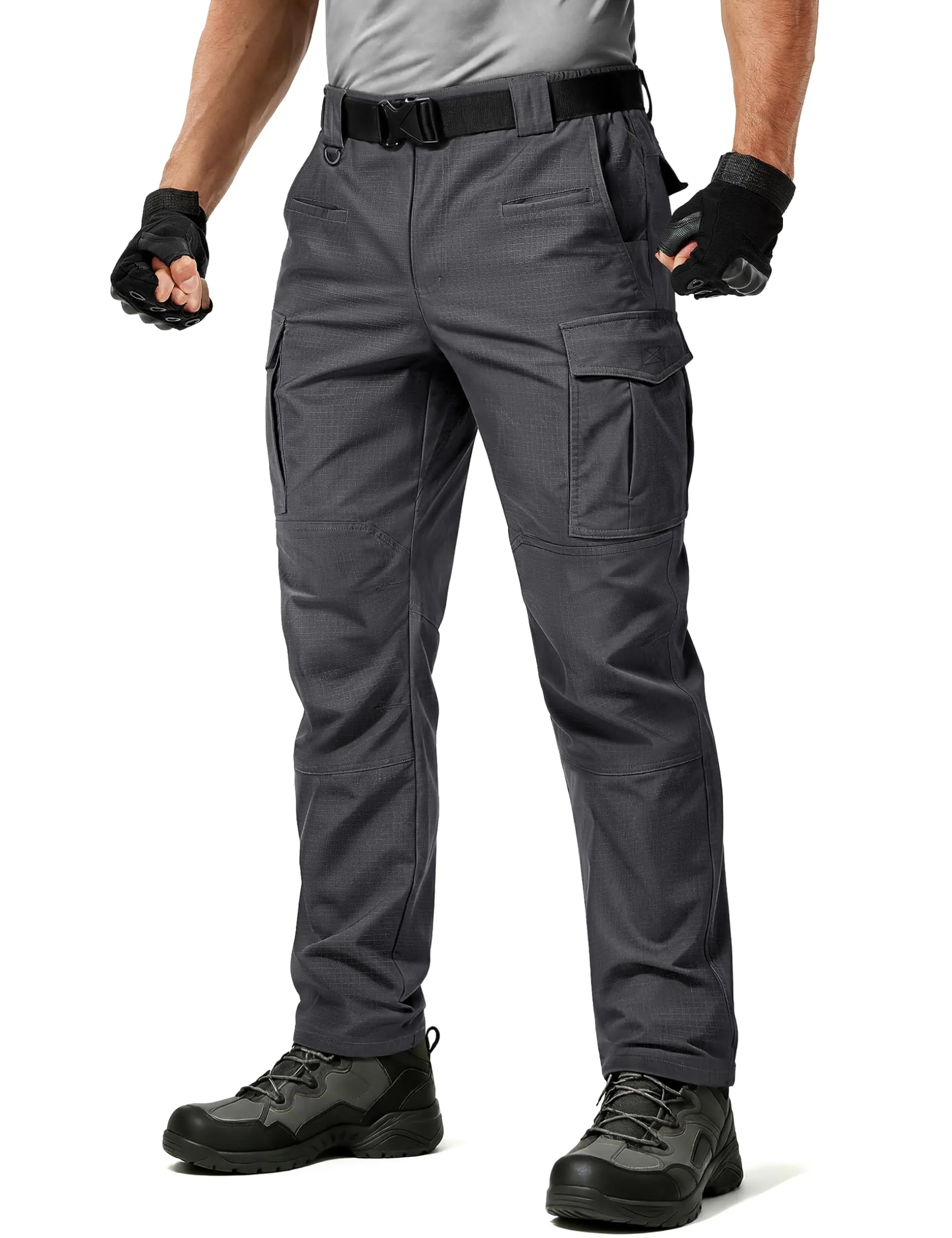 Men's Tactical Cargo Pants Waterproof Lightweight Work Hiking Pant | Breathable Ripstop Stretch Fabric, 8 Pockets, Comfort Fit, Ideal for Construction, EMT, Military, Travel