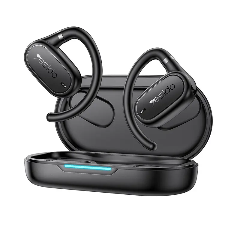 Wireless Bluetooth Open Earbuds with Long Playtime，yesido- Headphones Bluetooth with Dual-Fold Design, Noise Isolation - 4H Playtime Wireless Earbuds Bluetooth 5.3, IPX5 Waterproof & Sweatproof Wireless Headphones, Headset Ideal Traveling Gadgets tiktoksh