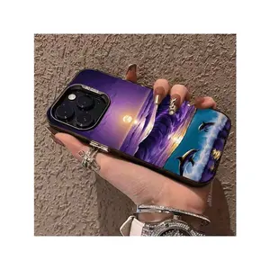 Fashion Creative Ocean Dolphin Design Pattern Mobile Phone Case Is Suitable for iPhone17/iPhone17 air/iPhone17 pro/iPhone17 pro max/16 Pro Max/15 Pro Max/14 Pro Max/13 Pro Max/12 Pro Max/11 Pro Max , Compatible With Samsung Galaxy Series A54/A53