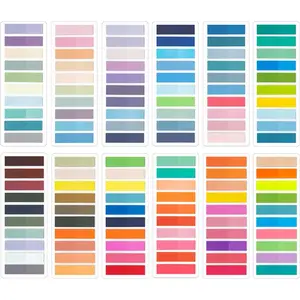 Sticky Tabs 2400 count, Pastel Book Tabs, Adhesive PET Page Tabs, Transparent Annotation Labels, Tabs for Notebooks, Small Markers for School, College, Office (120 Colors)