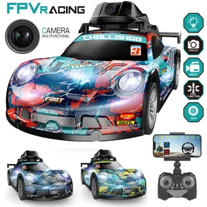 RC Camera Car with Mobile App Control Live Video Photo Capture Colorful Graffiti PVC Shell Lights High-Speed Racing Toy for Adult Enthusiasts Convenient Photography Tool