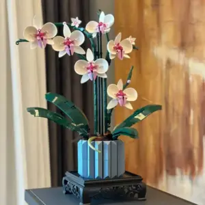 IN STOCK! 608pcs Assembled DIY Bricks Orchid Flower Bouquet Plant Decor Building Set 10311 For Girlfriend Wife Valentine's Day Gift Building Blocks Model