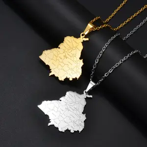 India Punjab Map Necklace - Flag Pendant Gifts Pride Jewelry for Men and Women