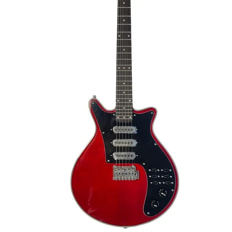 6 String Red Brian May Electric Guitar 3H Pickups Silver Accessories Rosewood Fingerboard