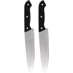 2PC Fake Knife Halloween Butcher Silver Kitchen Knife Toy Horror Cosplay Prop