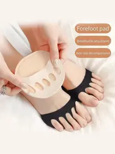 Women's 2 Pairs Five-Toe Toe Pad Inserts for High Heels, Comfortable Everyday Casual Half Insoles, Foot Care, Anti-Slip Toe Socks, Summer High Heel Accessories