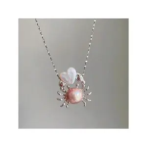 Vintage European & American Ocean Series Charm Pendant Necklace – Crab, Jellyfish, Goldfish (1 pc)