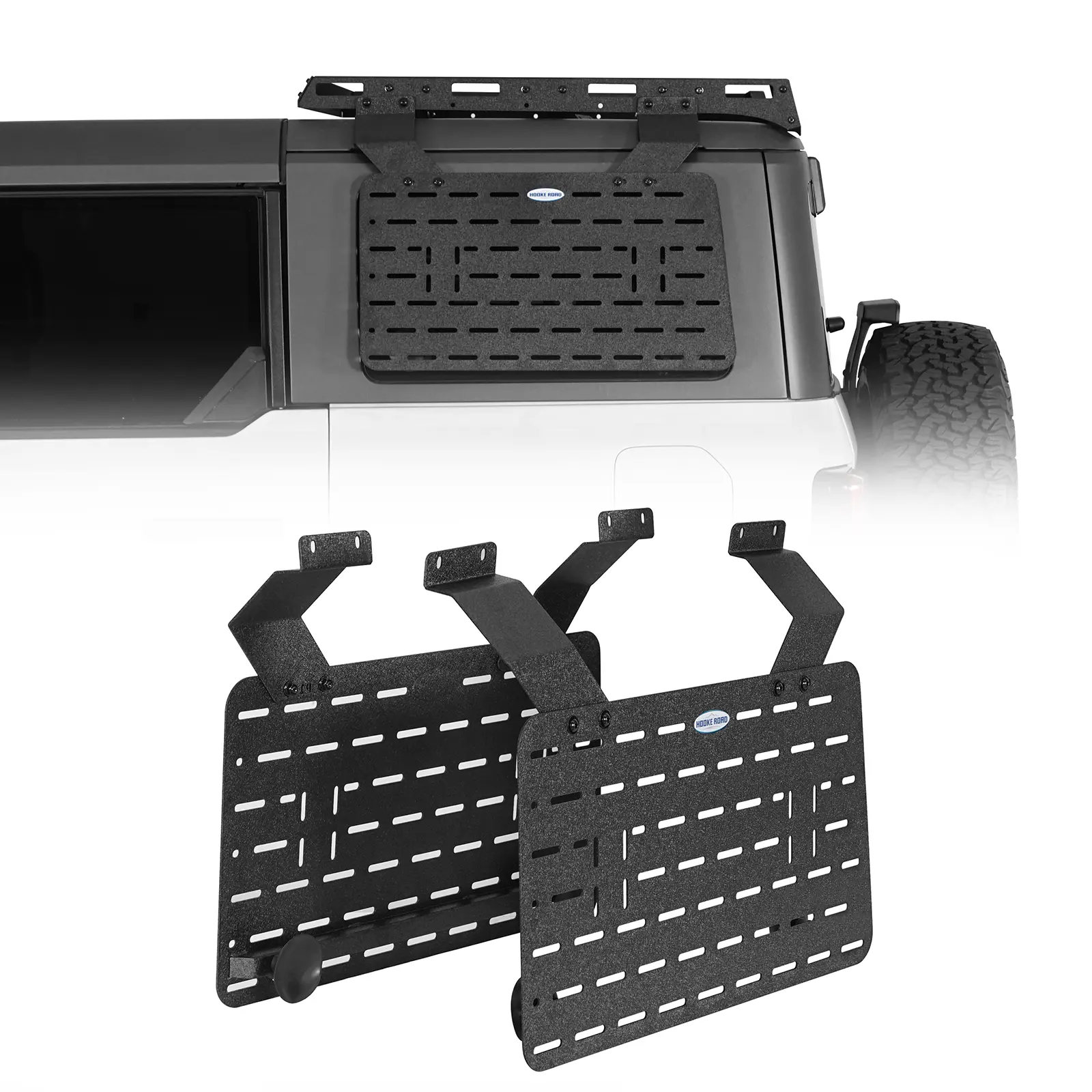 Hooke Road Rear Window Exterior Storage Panel Molle Panel Kit for 2021-2026 Ford Bronco 4-Door Hardtop