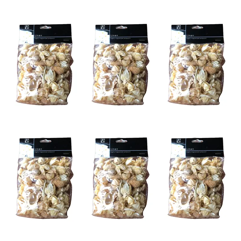 Set of 6 Lightly Scented Linen Potpourri, 3 oz. Perfect for Wedding or Special Occasion; for Everyday use, Wedding, Events, Aromatherapy, Spa, Meditation Fragrance Decor