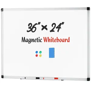 Magnetic Dry Erase Board, White for Home Office School,1 Dry Eraser & 2 Dry Erase Markers & 4 Push Pin Magnets