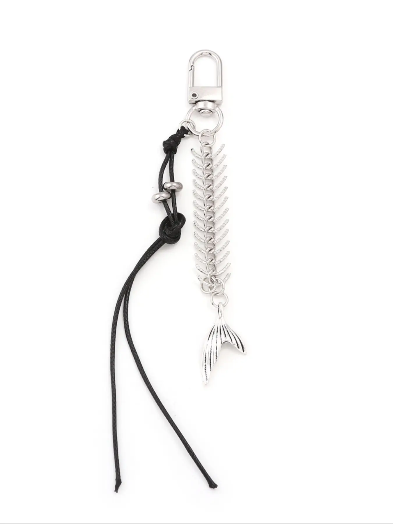 Punk Fishbone Bag Charm Keychain Lanyard, Key Charms, Keychain Accessories, Keychain for Purse, Stylish Rope Accessory for Bags and Keys, Unique Design, Perfect Gift Idea