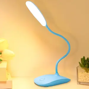 Battery Powered Desk Lamp, Portable Lamps Rechargeable 3 Color Modes Touch Control Stepless Dimming, Wireless Desk Lamp with 2000mAh, Small LED Table Light for Dorm Study Office Bedroom,Blue