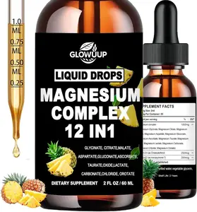 Magnesium 12 in 1 Complex 1000mg Supplement for Women & Men, High Absorption Liquid Magnesium W/Glycinate Citrate Malate Taurate Oxide Aspartate Orotate, Calm Magnesium for Sleep Muscle Heart Support
