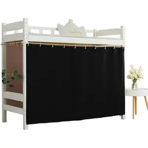 Bottom Bunk Bed Blackout Curtains Privacy Cloth Single Size Twin Size for Men Collage Students, Black