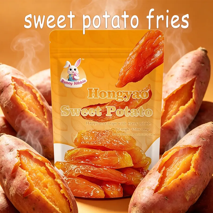 1packSoft Chewy Dried Sweet Potato Strips, Natural Sun-Dried Root Vegetable Snack, No Artificial Additives, Portable Resealable Bag for Travel Office Breakfast, Product of China