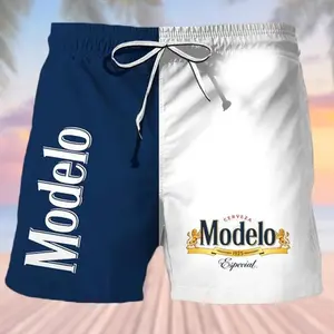 Modelo Especial Mens Casual Drinking Print Beach Shorts Summer Swim Trunks Lightweight Vacation Wear