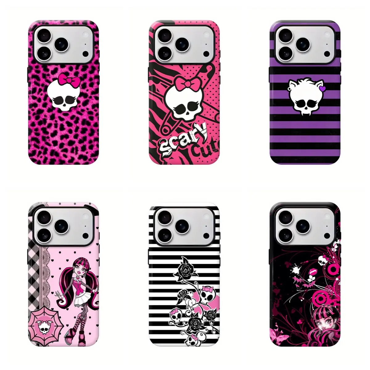 Monster High Phone Case, Trendy Phone Case,Tough phone case,for iPhone 16/15/14/13/12/11/17 ProMax Plus for Samsung phones, suitable for both men and women, an excellent choice for Halloween, Christmas and Thanksgiving.