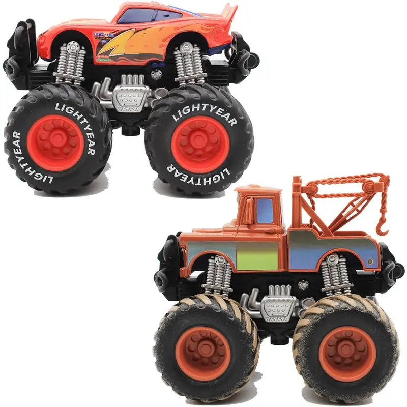 1:55 Scale 3.3 in Diecast Cars Set - 3 High Quality Plastic Movie-Themed Metal Giant Wheels Vehicles, Realistic Collector-Ready 3 Car Toys, Little Boy Gifts for Christmas (All Seasons)