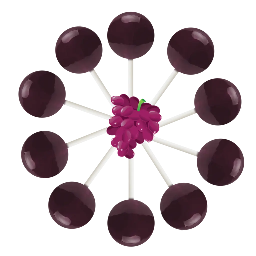 10ct. Juicy Grape Lollipop Bag