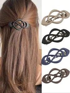 4pcs Stylish Hair Barrettes for Women & Girls, 4-Pack French Style Clips for Thick/thin/long/short Hair, Vintage Design Accessory Set Updo