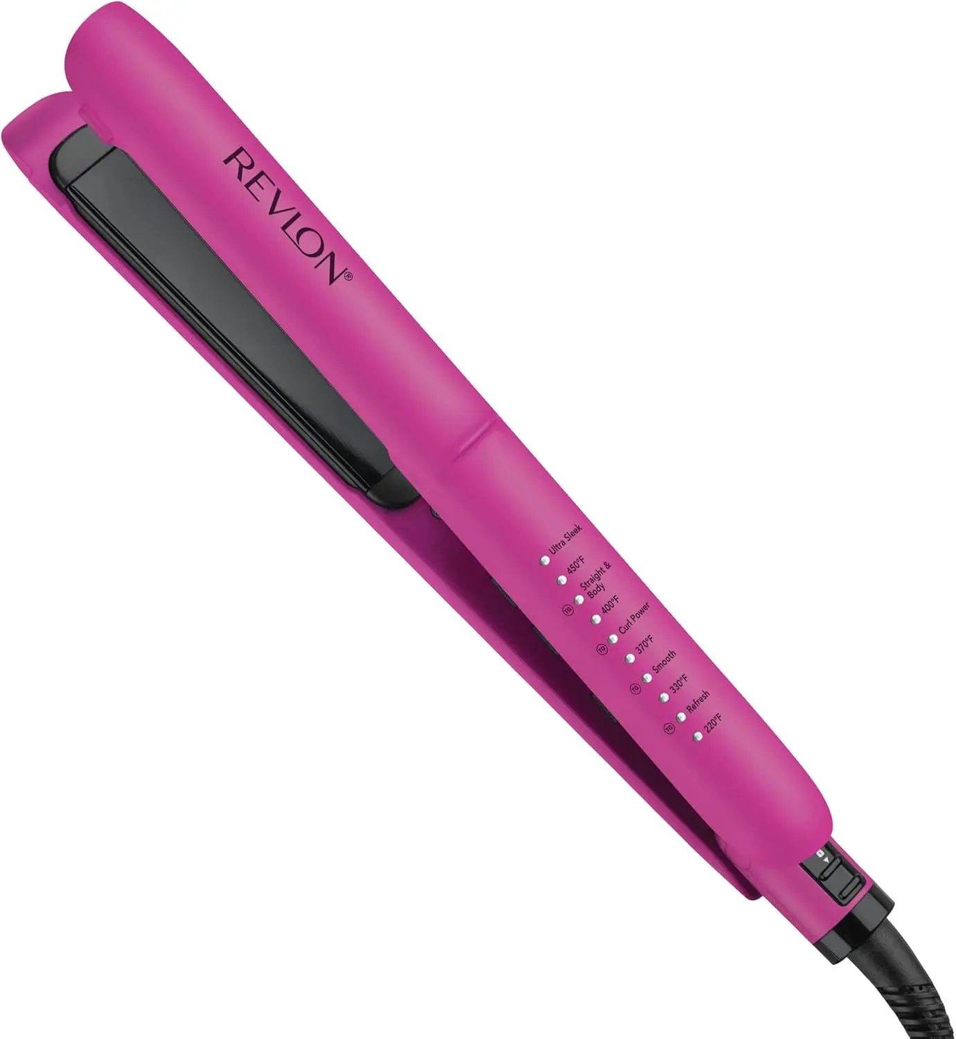 REVLON Ceramic Tourmaline 1" Flat Iron Hair Straightener - Even Heat Distribution for Less Damage, 5 Preset Temperatures for All Hair Types, Smooth Styling Results