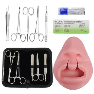 [10PCS-Suturing Training Model] - Student training suture pads, silicone material, training tools + simulated bilateral cleft lip suturing training model. Suitable for simulated wound suturing practice. For educational purposes only.