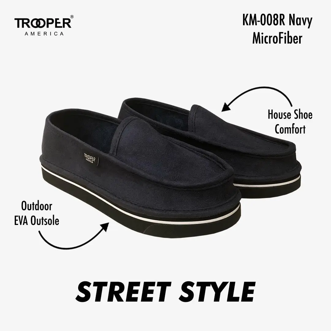 KM-008R Navy MicroFiber Street Style - Southern California SKATEBOARDING SLIP-ON SHOE 🌴🛹🤙
