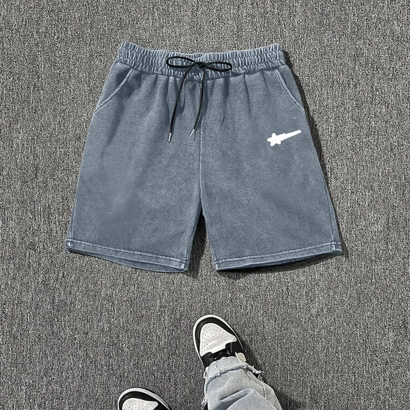Men's Star Print Loose Washed Mid Waisted, Lightweight Printed Shorts, Casual Comfy Breathable Shorts for Summer, Fashion Men's Bottoms for Daily Wear, Casual Fashionable Shorts, Casual Graphic Shorts, Drawstrings Shorts
