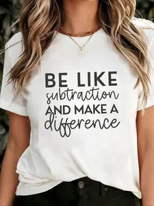 women's Casual Round Neck Short Sleeve Fitted Knit T-Shirt, Math Teacher Shirt, New Math Teacher Gift, Funny Math Teacher  T-Shirt, Mathematics Teacher Appreciation, Future Math Teacher, Top