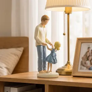 Father’s Day Gift, Hand Painted Sculpture Resin Fathers and Daughters Figurines Statue, Best Ever Gifts for Birthday, Bedroom Decor Mini Gifts, Father of the Bride, Fathers Day, New Dad, Christmas, Thanksgiving, Mini Gifts