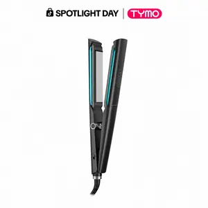 TYMO FLAIGHT HOLO-  2.0 Flat Iron Hair Straightener for Women - 1” Long Ceramic Professional 2 in 1 Straightener and Curler for Fast, Smooth Styling, Innovative Hollow Design to Boost Curls, 500M Ionic, Black Titanium Hair Straightener Straightening Iron