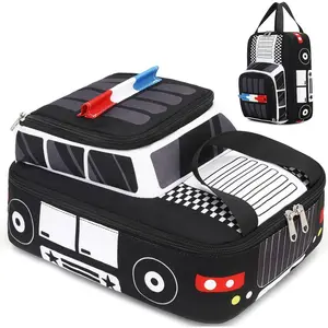 SQ-CPB006 Lunch Box Kids Boys Girls Cute Insulated Lunch Box Reusable Lunch Bag Meals Tote Lunchbox for School Picnic Travel ,Police Car